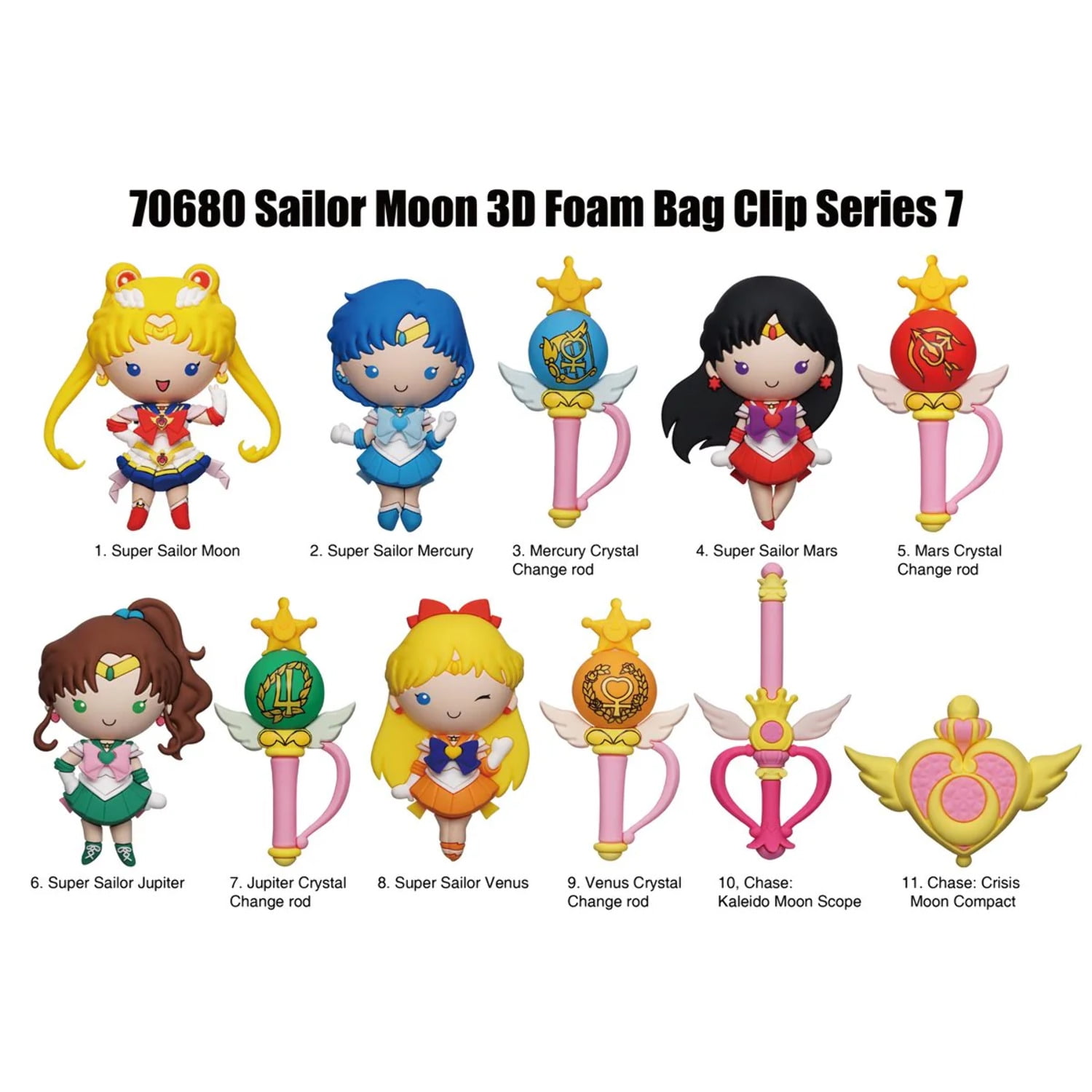 Sailor Moon Series 7 3D Foam Bag Clip Random 6-Pack - Walmart.com