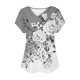 thumbnail image 4 of Fiudx Ofertas Del Día Top Informal de Primavera y Verano de Manga Corta con Cuello En V para Mujer, 4 of 5