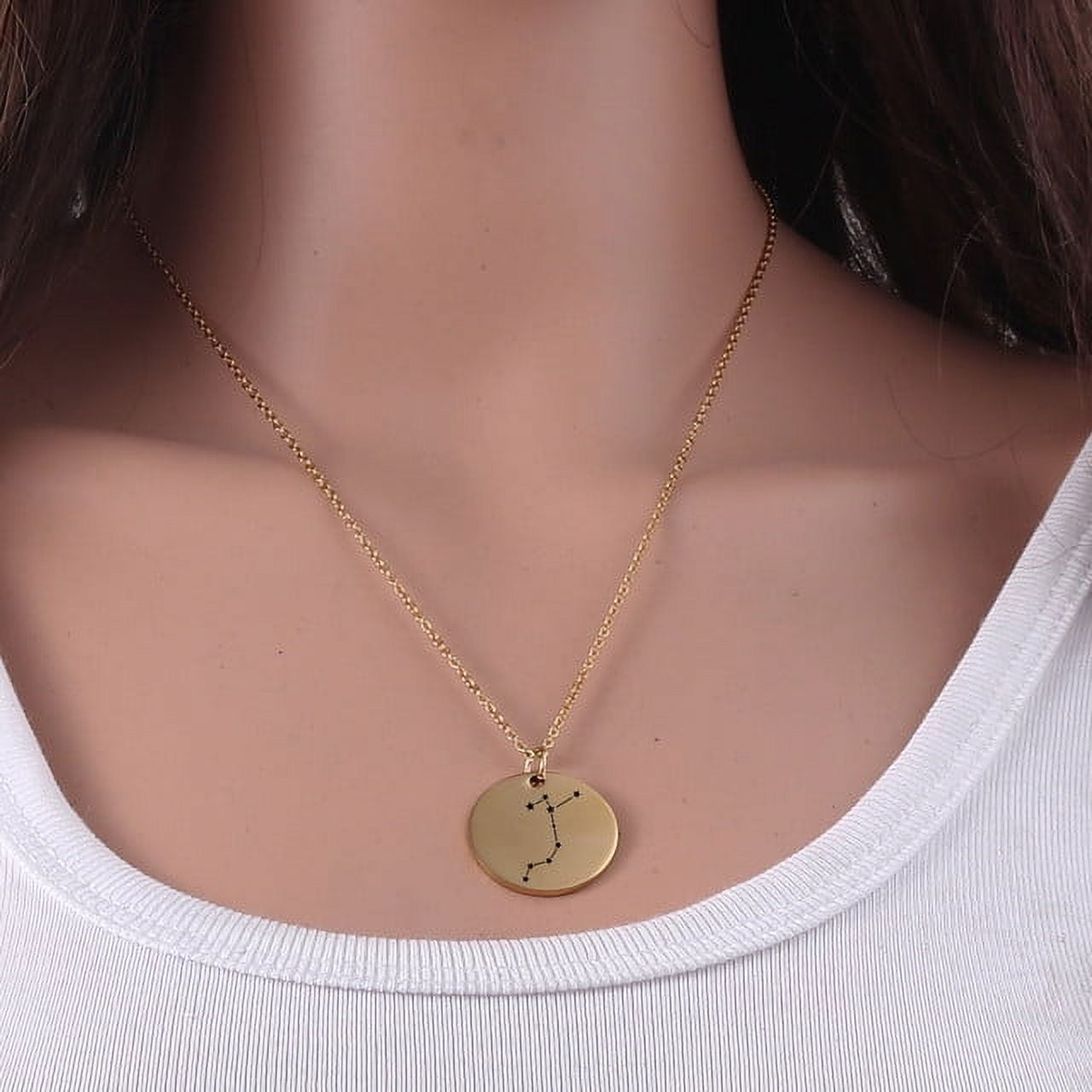 Zodiac Jewelry - Horoscope Constellation Necklace - Zodiac Birthday Gift with Back Can Engraved Name - Zodiac Gift for Girl