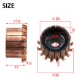thumbnail image 2 of Long Lasting Silver Copper Electric Motor Commutator 1Pc 8X26X17 6 (17)Mm 16P Teeth Gear High Dielectric Strength, 2 of 9