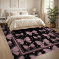 thumbnail image 3 of ODIKA 8'x10' Washable Area Rug Pink Themed Motifs Dotted Border Stars Shaped for King Size Bedroom Under Bed, Master Suite, Non-Shedding, Easy Care, 3 of 7