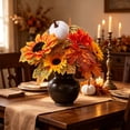 thumbnail image 4 of Yhmxh Fall Flower Picks, Autumn Floral Stems with Pumpkin Sunflower Maple Leaves, Artificial Harvest Bouquet Arrangement Stems for Vase Table Centerpiece Thanksgiving Farmhouse Home Decor, 4 of 6