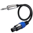 thumbnail image 5 of Durable 50cm/19.69in Speakon to 1/4inch (6.35mm) TS Wire Cable for Bass Amps Power Amplifer, Reliable Speaker Cable, 5 of 7