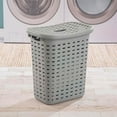 thumbnail image 5 of Sterilite Plastic Weave Laundry Hamper Slim Clothes Basket, Gray, 16-Pack, 5 of 9