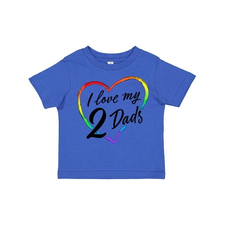 

Inktastic I Love My 2 Dads with Rainbow Heart Gift Toddler Boy or Toddler Girl T-Shirt