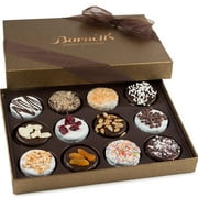 Barnett's Christmas Gift Basket, 12 Gourmet Chocolate Covered Cookies with Toppings