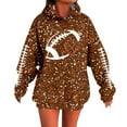 thumbnail image 2 of Sequins Football Hoodies for Women 2025 Fall Winter Glitter Sparkle Graphic Hooded Sweatshirt Y2K Pullover Tops, 2 of 6