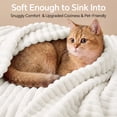 thumbnail image 5 of SoComfy by Bedelite Cream Blanket for Couch & Bed, 300GSM Soft & Warm Fleece Blanket, Decorative and Giftable Striped Blankets for Women, Men, 5 of 8