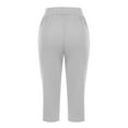 thumbnail image 5 of Karight Pull On Capris for Women Dressy Casual Stretch Lightweight Capri Elastic High Waist Lounge Pants Summer, 5 of 7