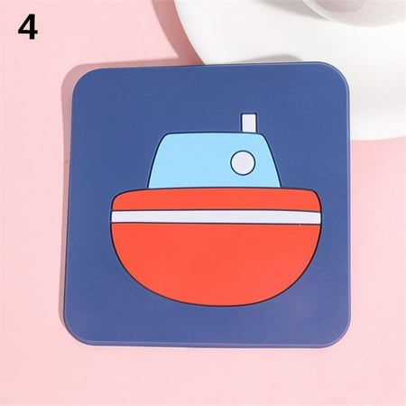 

Cute Fashion Cartoon Kitchen Accessories Holder Mat Tableware Placemat Cup Mats Silicone Coaster 4
