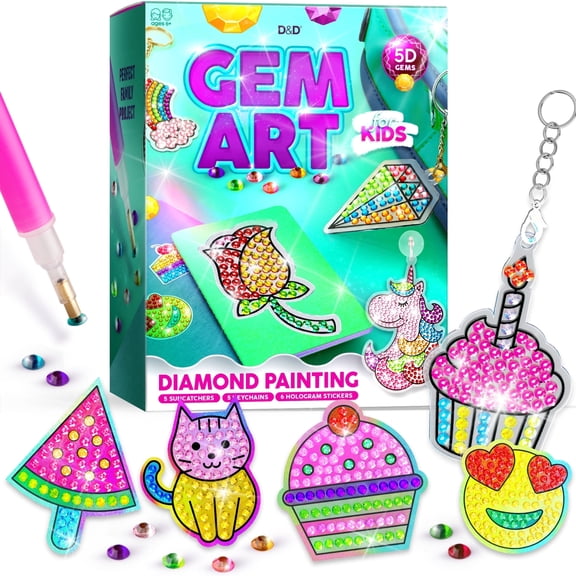 Gem Painting Kit for Kids - Diamond Art Kit - Crafts Kit for Kids Ages 6-12 Years - Birthday Gifts for Girls & Boys