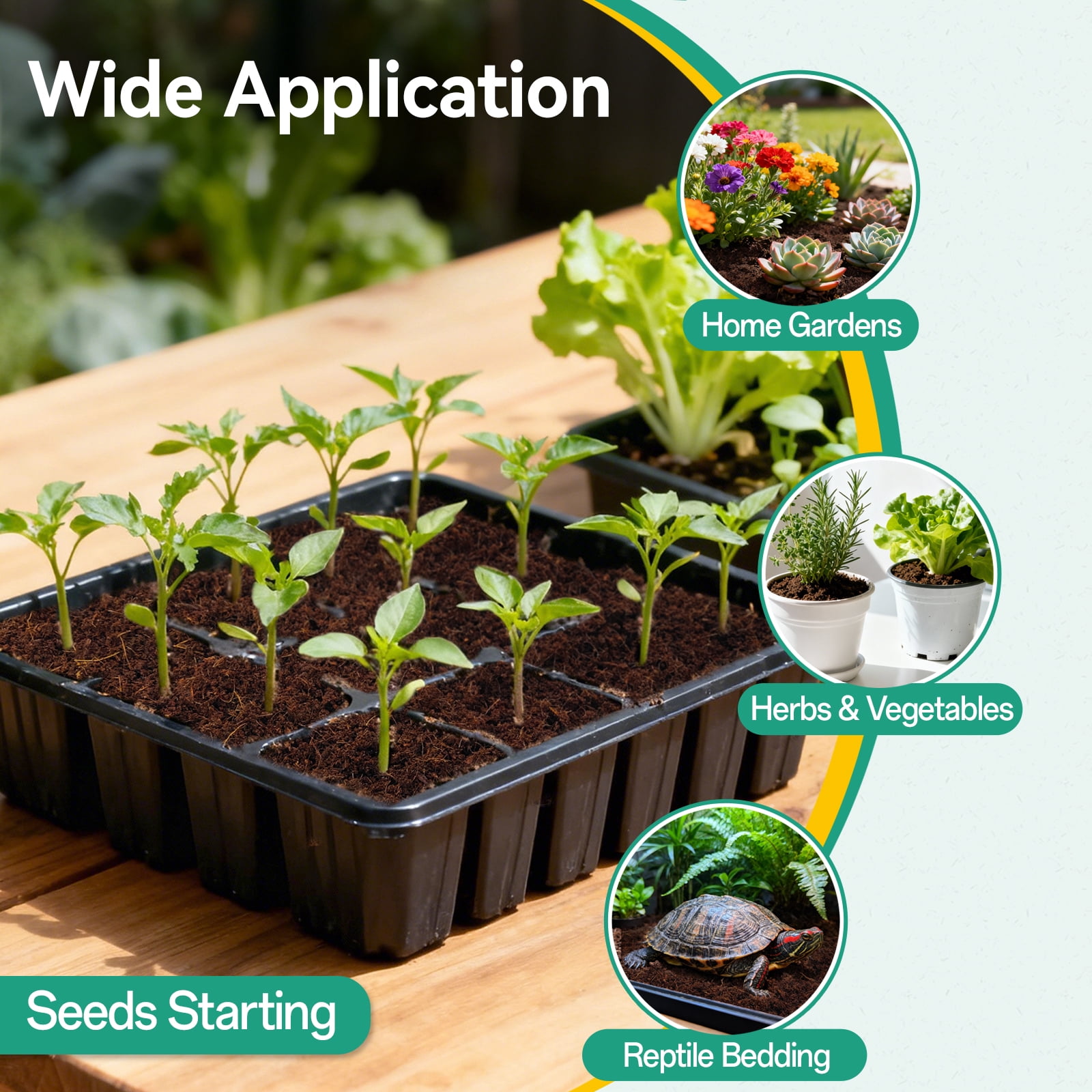 ZeeDix 50 Pcs  50mm Compressed Coco Coir Fiber Potting Soil- Organic Coco Coir Pellet Fiber Soil for Planting Bonsai, Herbs, Plants, Flowers and Vegetables
