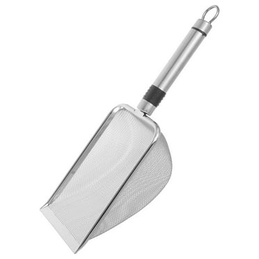 OUNONA Stainless Steel Cat Litter Scoop Heavy Duty Litter Scooper Fine Mesh Litter Scooper Metal Sifter For Litter Box For Cleaning Sifting Cat Waste