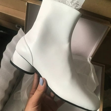 

2022 Luxury Brand Designer Split Toe Ankle Boots New Fashion Chunky Round High Heels Women Boots Winter Tabi Shoes Short Boots