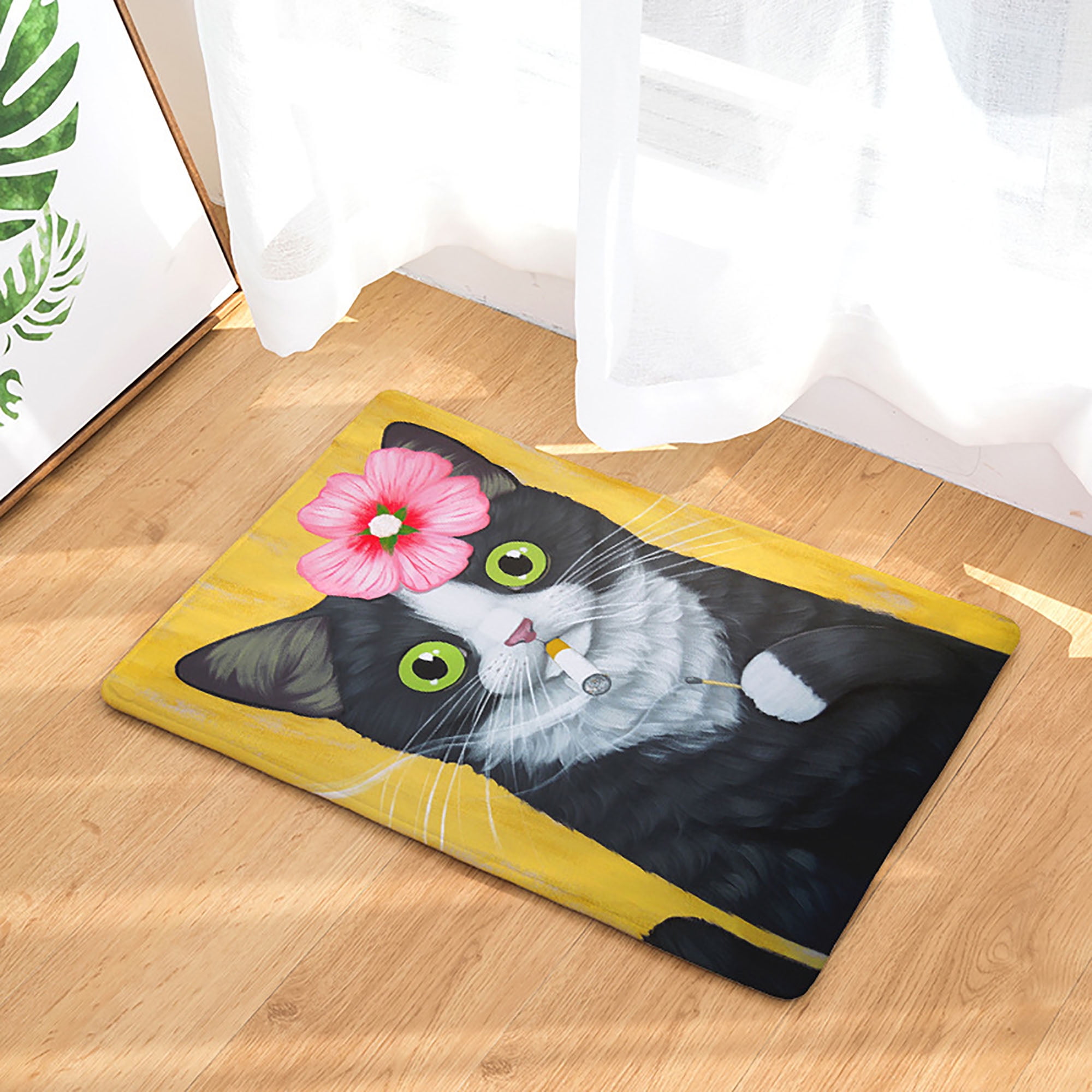 Funny Cat Housekeeping Tan Welcome Doormat Outdoor Floor Rug Entrance Door Mat