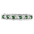 thumbnail image 2 of Designer Diamond and Emerald Ring Band in 14k White Gold (0.59 ctw), 2 of 6