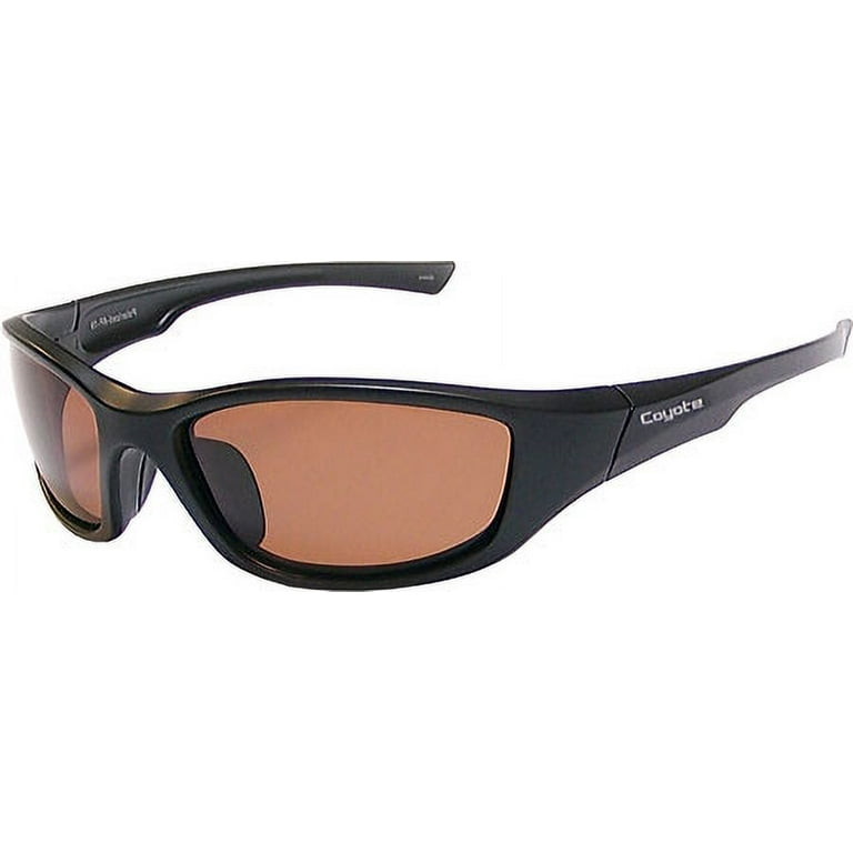 Coyote Eyewear 680562071924 P-19 Black - Brown- Sportsman P-Series  Polarized Aviator Sunglasses 