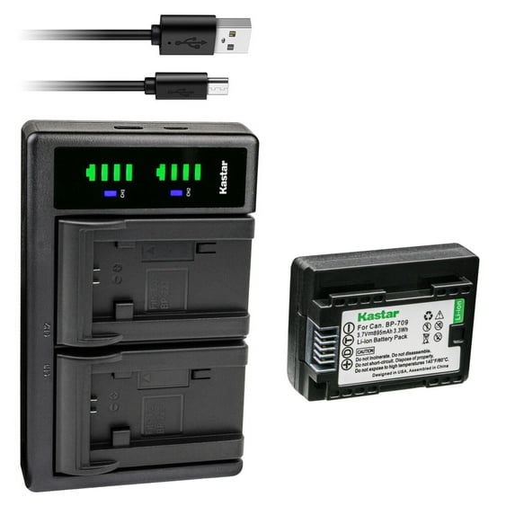 Kastar 1-Pack BP-709 Battery and LTD2 USB Charger Compatible with Canon LEGRIA HF M76 HFM76, LEGRIA HF M78 HFM78, LEGRIA HF M86 HFM86, LEGRIA HF M88 HFM88, LEGRIA HF M306 HFM306 Camera