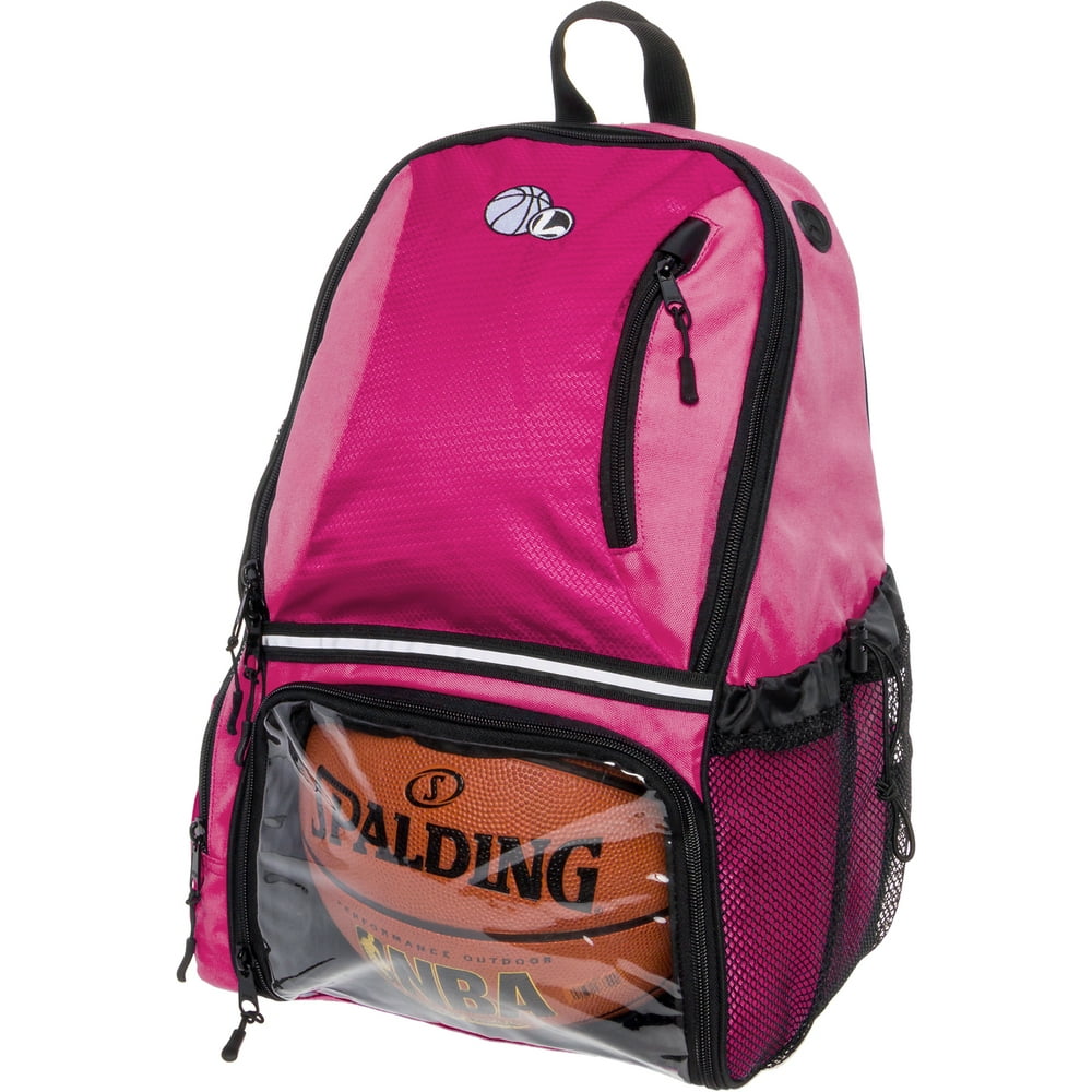 Lish LISH Girl's Large School Sports Basketball Backpack Bag w/ Ball Compartment