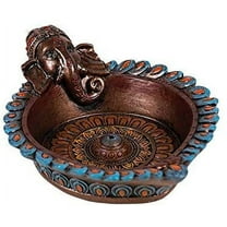 Hindu Ganapati Lord Ganesha Elephant God Incense Burner Holder Dish Figurine
