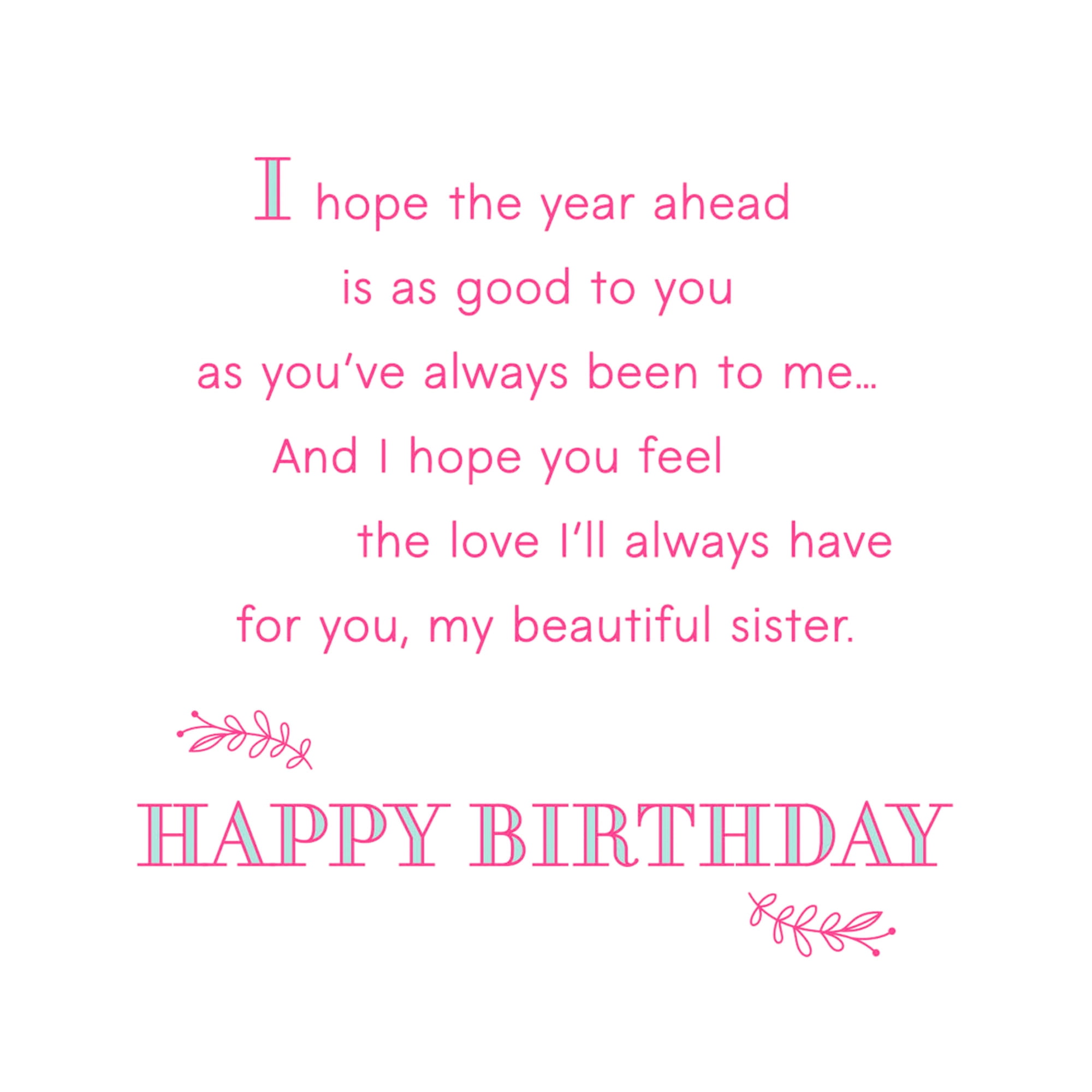 Hallmark Birthday Card for Sister (Hoping You Feel the Love)
