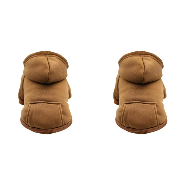 (2-Pack) Rinsvye Dog Hoodie with Pocket Puppy Vest Sweater - Fall Winter Warm Dog Apparel for Small Dogs with Leash Ring Fleece Sweater Puppy Clothes Dog Hoodies for Small Dogs for Small Medium Dogs