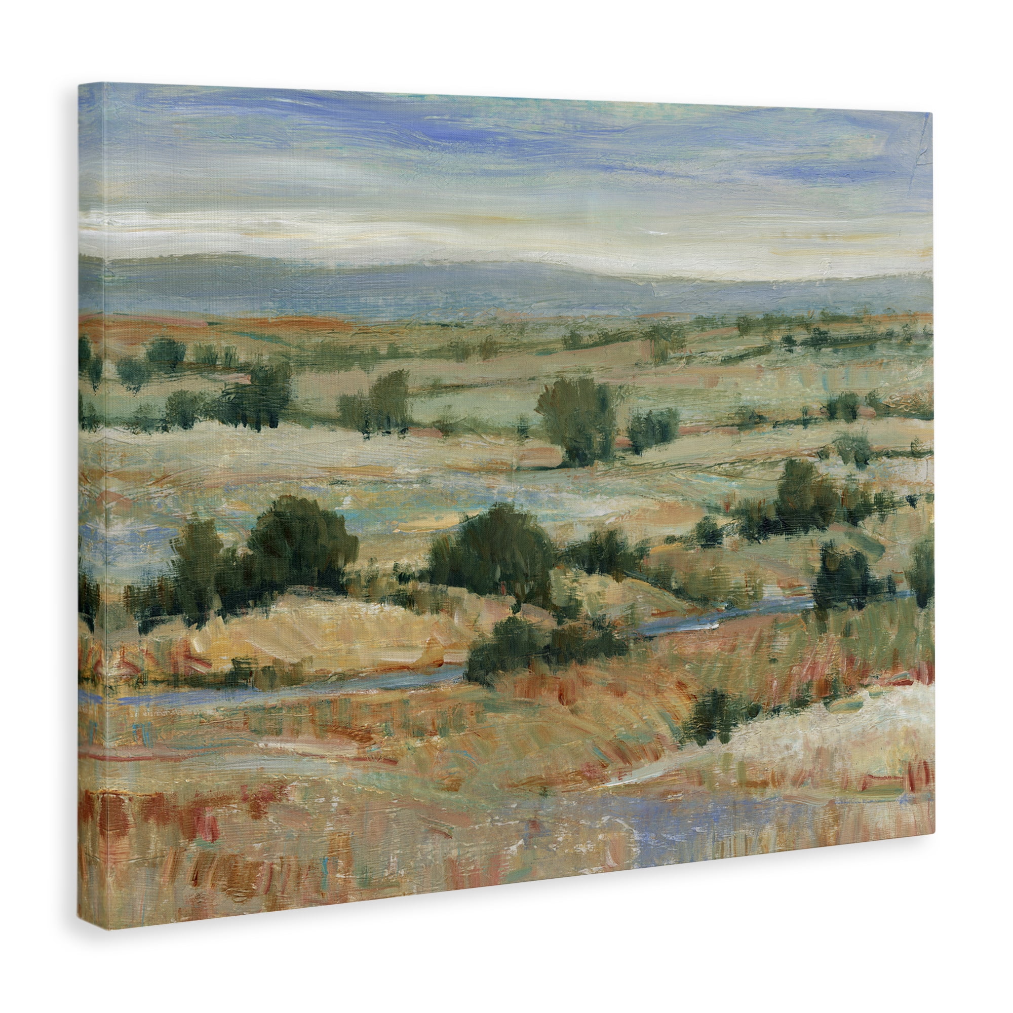 Stupell Industries Distant Farmland View Landscape & Nature Painting Wrapped Canvas Art Print Wall Art, 48 x 36
