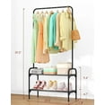 thumbnail image 4 of Clothes Rack - Multi-Functional Clothing and Shoe Rack with Anti-Slip Stopper, Large-Capacity 2-Tier Shoe Organizer for Bedroom, Entryway, and Laundry Room, 29" x 11.8" x 59", Black, 4 of 5