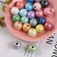 thumbnail image 2 of U8MO 100pcs Luster Wood Beads 10mm(3/8") Wooden Beads Easter Wood Beads Spring Color-Pearlized White, 2 of 9