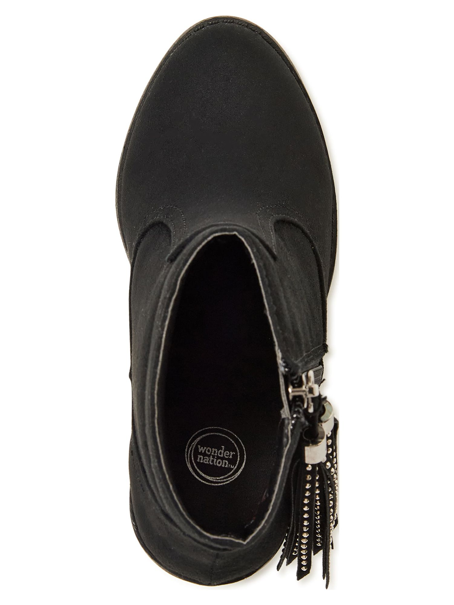 Wonder Nation Little & Big Girl Heeled Rhinestone Fringe Cowboy Boot