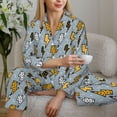 thumbnail image 6 of Vsdgher Lightning Bolts Pajamas Set Long Sleeve Sleepwear Womens Button Down Nightwear Pj Sets-Small, 6 of 7