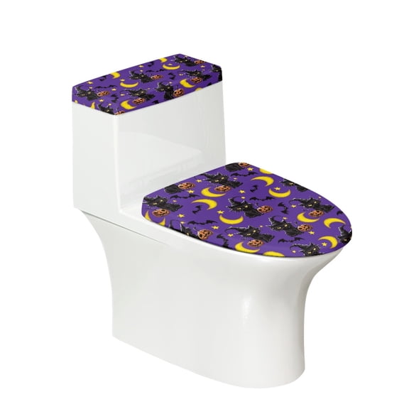 HELLHERO Toilet Dust Cover Set Halloween 2 Piece Soft for Bathroom Accessories Universal Bathroom Toilet Cozy Set