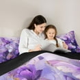 thumbnail image 5 of Homewish Floral Butterflies Girl 2pcs Bedding Comforter Set,Gradient Purple Twin Comforter Sets,Dreamy Princess Breathable Bedding Set,Microfiber Bedroom Decor,Reversible, 5 of 8