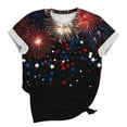 thumbnail image 5 of QUNYINEY Casual Shirts for Women Crew Neck Independence Day Short Sleeve Tops Summer Loose Pullover Womens Tops, 5 of 5