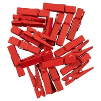 JAM Paper Wood Clip Clothespins, Red, 1 3/8in, 20 per Pack