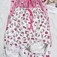 thumbnail image 2 of Pantalones de dormir bonitos de Hello Kitty con dibujos animados de estilo coreano para mujer en verano, pantalones casuales holgados y finos de color rosa para niñas, 2 of 5