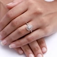 thumbnail image 2 of AFFY Halo Rings for Women 5x3MM Pear Shape Lab Created Moissanite Teardrop Solitaire Engagement Ring in 14K Rose Gold Over Sterling Silver Size 5.5, 2 of 7