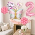 thumbnail image 4 of Set de globos de cumpleaños JKGOO Pink Butterfly para niña de segundo cumpleaños, 4 of 7