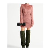 Balmain Textured Pink Mini Dress With Structured Shoulders (Women's)