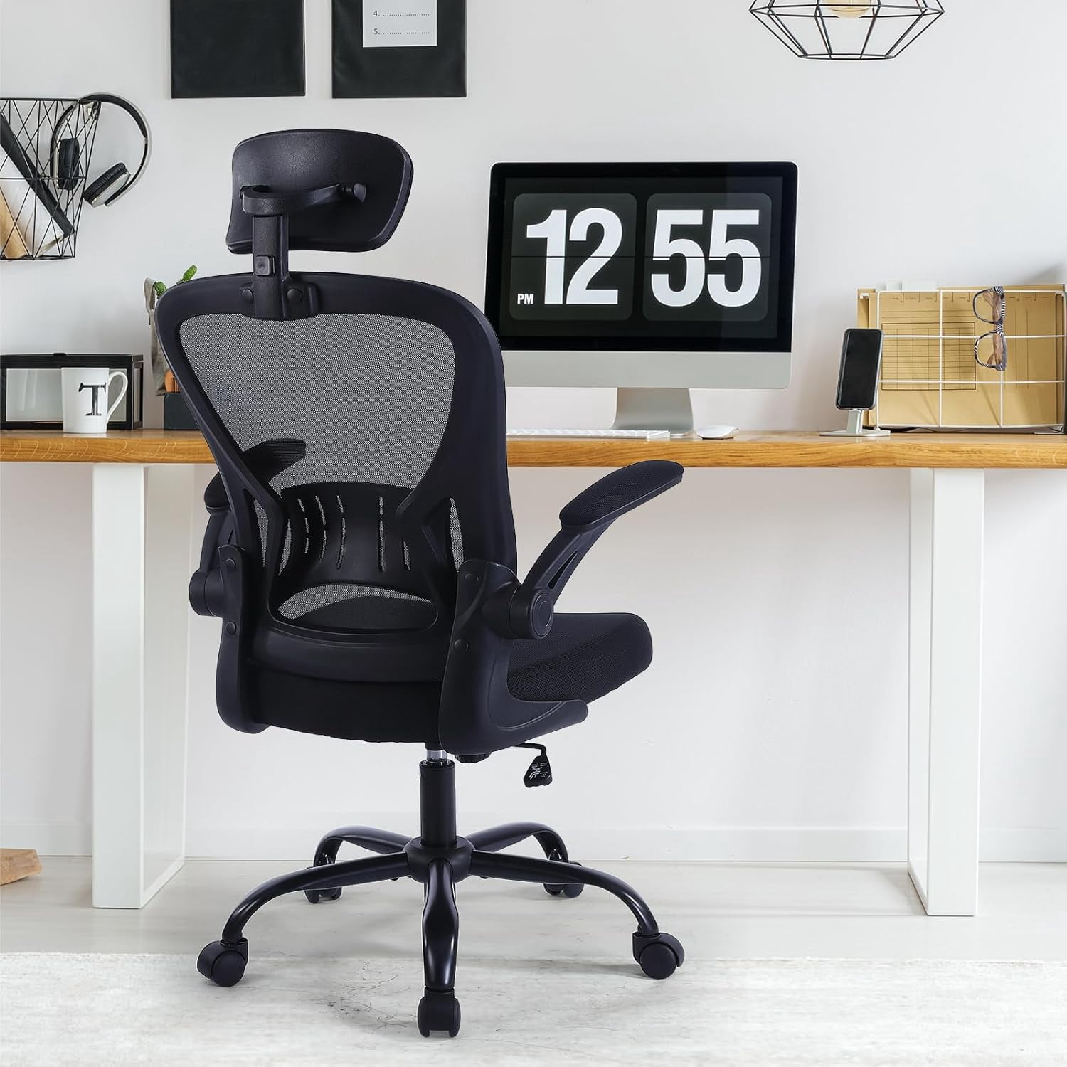 2 Pack Office Chair Ergonomic Desk Chair Comfort Adjustable Height with Wheels，Lumbar Support Mesh Swivel Computer Home Office Chair,Conference Room Chairs