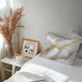 thumbnail image 7 of Waterproof Throw Pillow Covers Set of 2, 20x12 Inch White Gray Marble Decorative Pillowcases Outdoor Pillow Slip Cushion Covers Set for Couch Tent Modern Abstract Golden Texture Art, 7 of 7