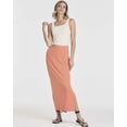 thumbnail image 6 of Real Essentials 3 Pack: Women's Ribbed High Waisted Maxi Skirt with Side Slit - Casual Long Pencil Skirt, 6 of 8