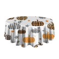 thumbnail image 5 of Fall Pumpkins Stars Pattern Round Tablecloth 60" X 60",Wrinkle Wipeable Table Cloth for Kitchen Dining Room Picnic Patio Party, 5 of 6