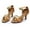 Brown, variant on EQWLJWE Heels For Women Latin Dance Open Toe Shoes Mid-Heels Satin Shoes Party Tango Dance Buckle Strap Shoes