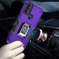 thumbnail image 4 of TJS for Motorola Moto G Play 2023 / Moto G Pure (2021) / G Power 2022 Phone Case, with Tempered Glass Screen Protector, [Military Grade] Heavy Duty Magnetic Support Ring Kickstand Cover (Purple), 4 of 9