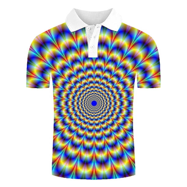 Blusa de manga corta con estampado de cuello vuelto para hombre Pompotops oipoqjl43072