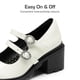 thumbnail image 3 of DREAM PAIRS Zapatos Mary Jane para Niñas con Tacón Grueso y Doble Correa en Blanco, 3 of 6