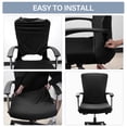 thumbnail image 3 of CZL Jacquard Office Chair Cover, Stretch Removable Desk Chair Covers for Executive Computer Chair, Separable Rotating Chair Slipcovers Seat Protector (Chair Seat Cover +Backrest Cover), Black, 3 of 7