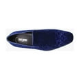 thumbnail image 4 of Men's Stacy Adams Saunders Debossed Velour Slip On Comfort Shoes Royal 25581-432, 4 of 7