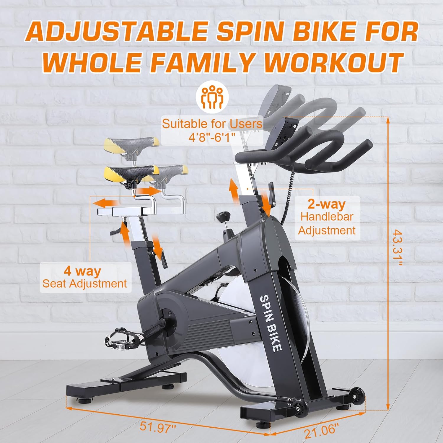 Exercise Bike for home, Indoor Cycling Bike Stationary, Quiet Magnetic Workout Bike with Comfortable Seat Cushion, 330LB Capacity, Digital Display for Home Gym